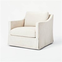 Vivian Park Upholstered Swivel Chair Cream - Thres