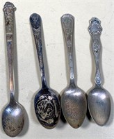 4pcs- collector spoons-Howdy, Kennedy, Quaker