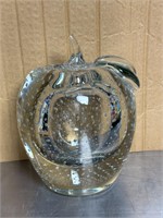 Large Handblown Murano Glass Apple Paperweight