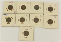 (9) Indian head cents to include:  1889, 1890,