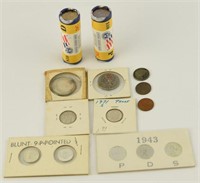Misc. lot of coinage to include: (2) rolls of
