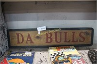 DA BULLS WOODEN SIGN