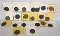 (21) Pieces Large Cents Cull-G