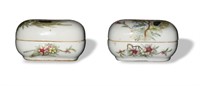 Pair of Chinese Famille Rose Boxes, Republic