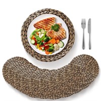 Woven Placemats (Set of 10), Round Placemats, Rat