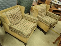 Pair of Vintage Moroccan Style Upholstered Chairs