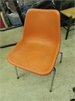 Vintage Orange Virco Bucket Chair