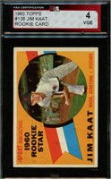 1960 TOPPS BASEBALL #136 JIM KAAT - ROOKIE CARD