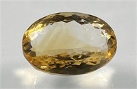 Cetified 14.30 Cts Natural Oval Cut Citrine