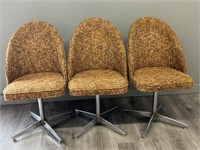 MCM Upholstered Chairs w/ Chrome Bases