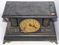 antique black mantle clock