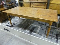 TWO BOARD HARVEST STYLE TABLE W/TURNED LEGS