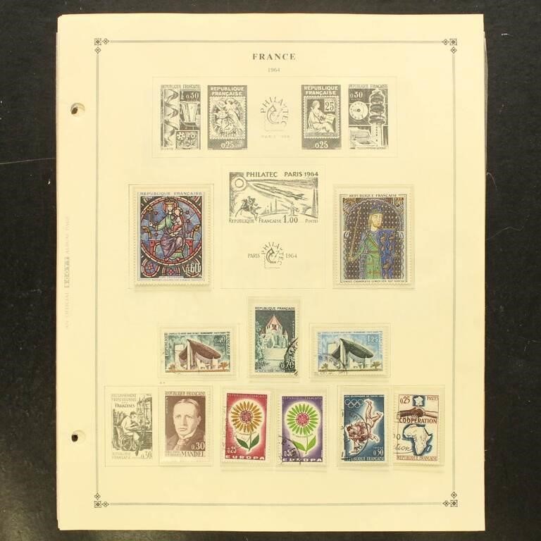 France Stamps 1964-1980 Mint Hinged and Used on pa