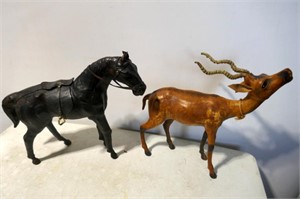 Leather Covered Horse & Gazelle