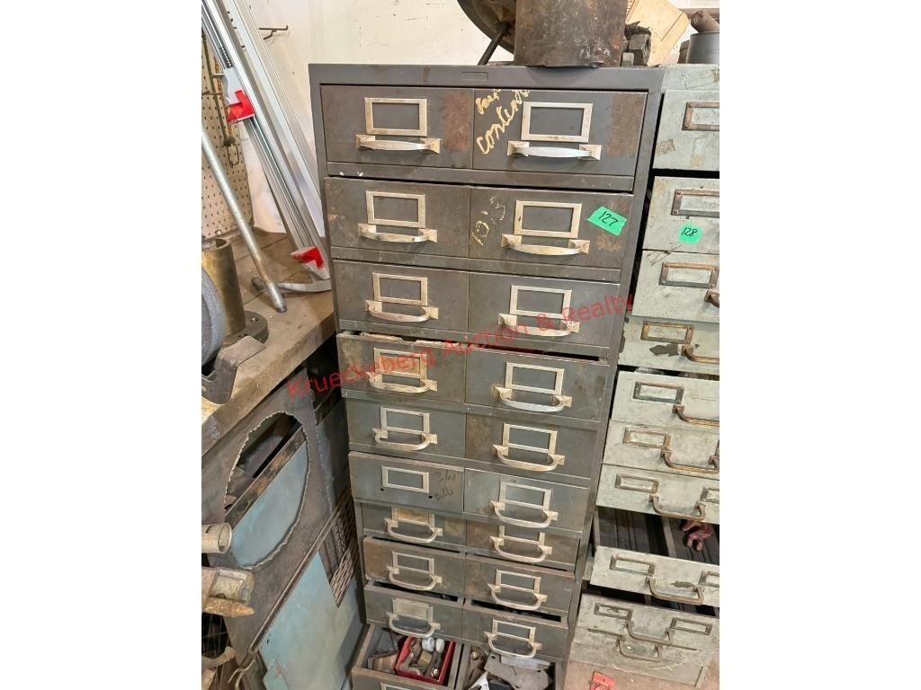 Metal Storage Cabinet W/ Nuts & Bolts