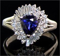 Platinum 1.57 ct Natural Sapphire & Diamond Ring