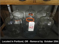 LOT, (6) GLASS LIQUID CONTAINERS