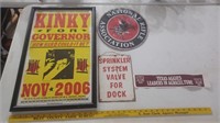 4pc lot Kinky Friedman NRA dock signs aggie stickr