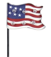 Exhart Glass Pathway Marker Flag 4th of July Decor