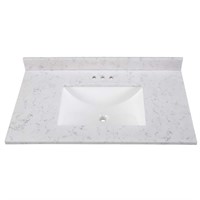 37 in. W x 22 in. D Engineered Stone Composite Whi