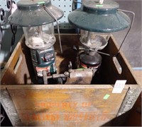 DAIRY CRATE, TORCH, 2 LANTERNS