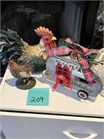 3 Pc Country Decor, Chickens and Camper