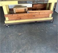 Wood Bench on rollers - NO SHIPPING