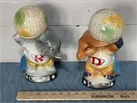 Democrat and Republican 1980 Jim Beam decanters