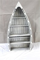 Wood shelf, boat design, 12.25 X 4.25 X 24.5"H