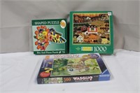 Three puzzles, Ravensburger 500 piece is new,