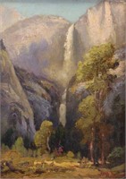 Landscape Painting of Waterfall