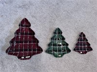 Hand Crafted Expressly Yours Christmas Tree Dishes