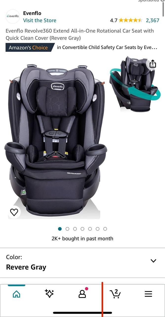 Evenflo Revolve360 All-in-One Rotational Car Seat