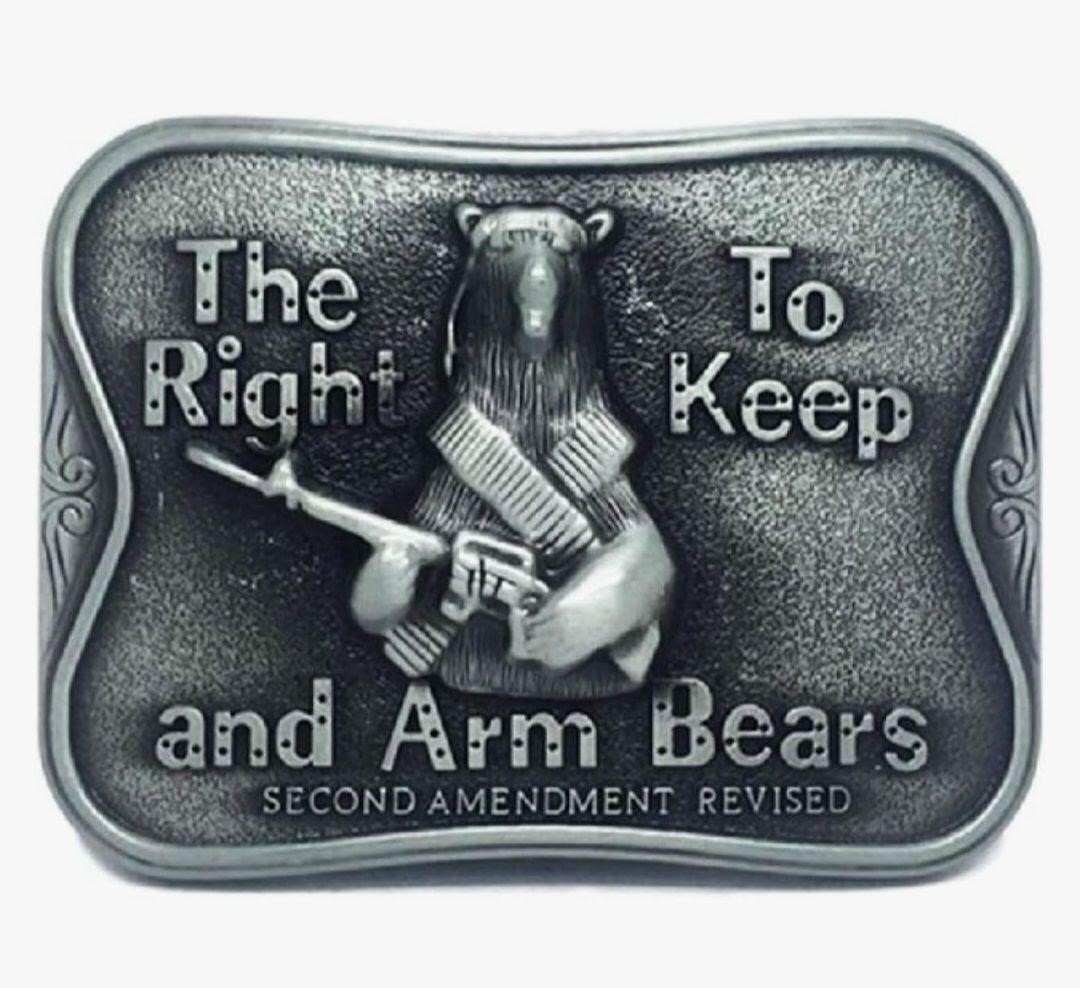 Right to Keep and Arm Bears Grizzly Belt Buckle