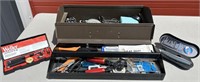 Metal Tool Box W/Soldering Items