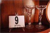 Pair Of Glass Candle Holders (Rm 1)