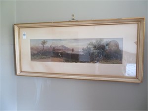 signed print in frame 36" x 16"