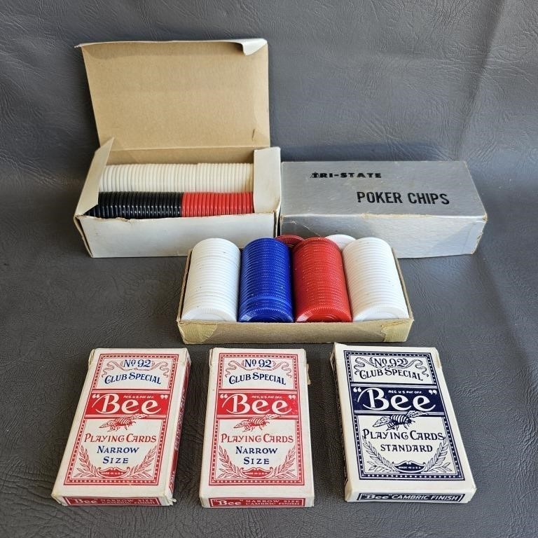 Classic Poker Chips & Card Decks (Narrow Decks)