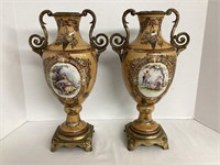 Two Sarreid Ltd Victorian Porcelain Vases