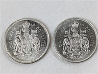 1963 & 1964 CAD 50 CENT COINS