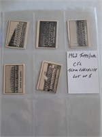 Lot of 5 1962 Topps OPC CFL Team Checklists
