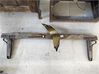 Wood & Metal Goose on Primitive Wooden Piece