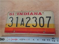 1981  INDIANA LICENSE PLATE