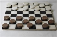 Marble Checkers Board & Men