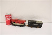 2 Vintage Tin Train Cars