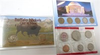 1971 Uncir set, Buffalo nickels, 5 nickel set