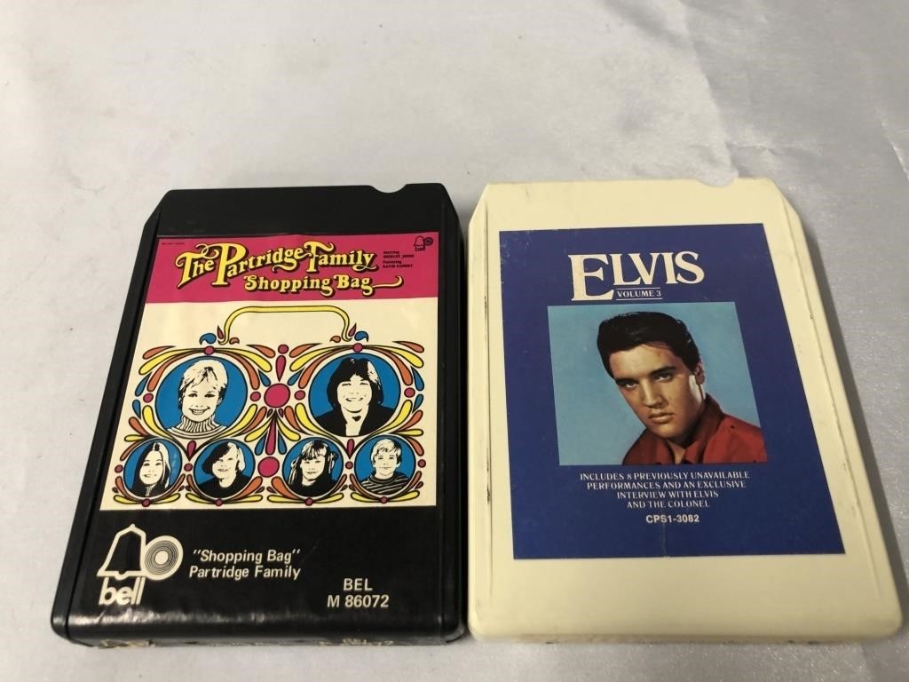 VINTAGE 8 TRACK TAPES.  ELVIS AND THE PARTRIDGE