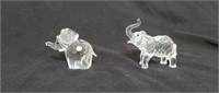 2 Swarovski Crystal Elephants