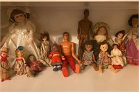 Lot of vintage and antique dolls
