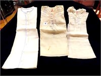 3 HANDMADE EMBROIDERED VINTAGE BABY CLOTHES